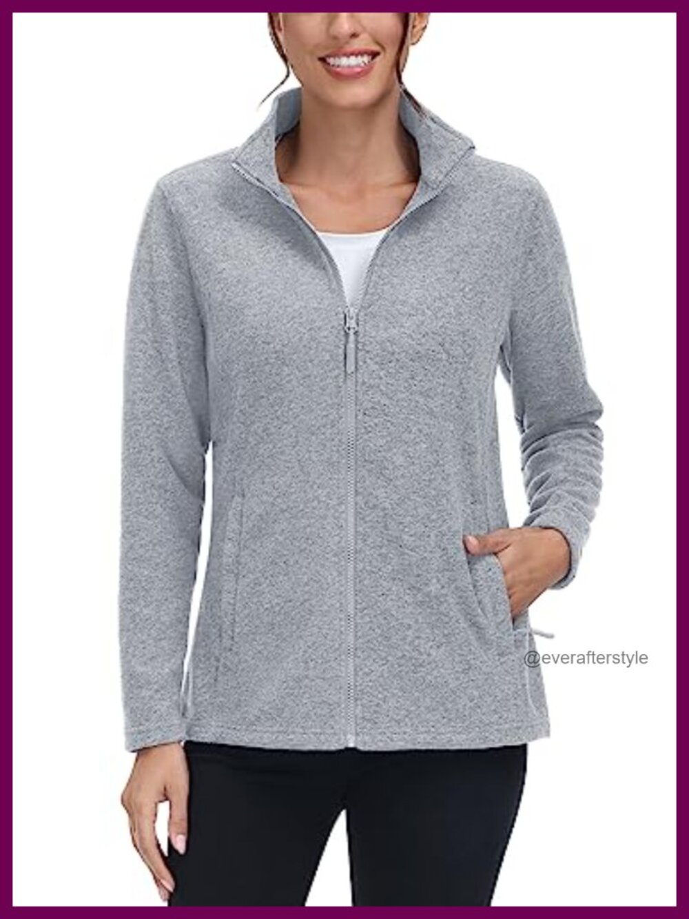 Fleece Zip Up Jacket Light Warm Sweater with Pockets
